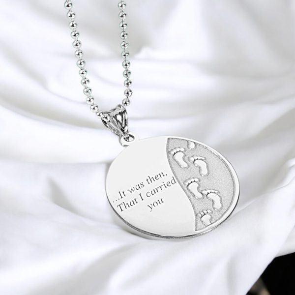 Custom Hand-Engraved Fingerprint Disc Medallion Gold Pendant – image 1